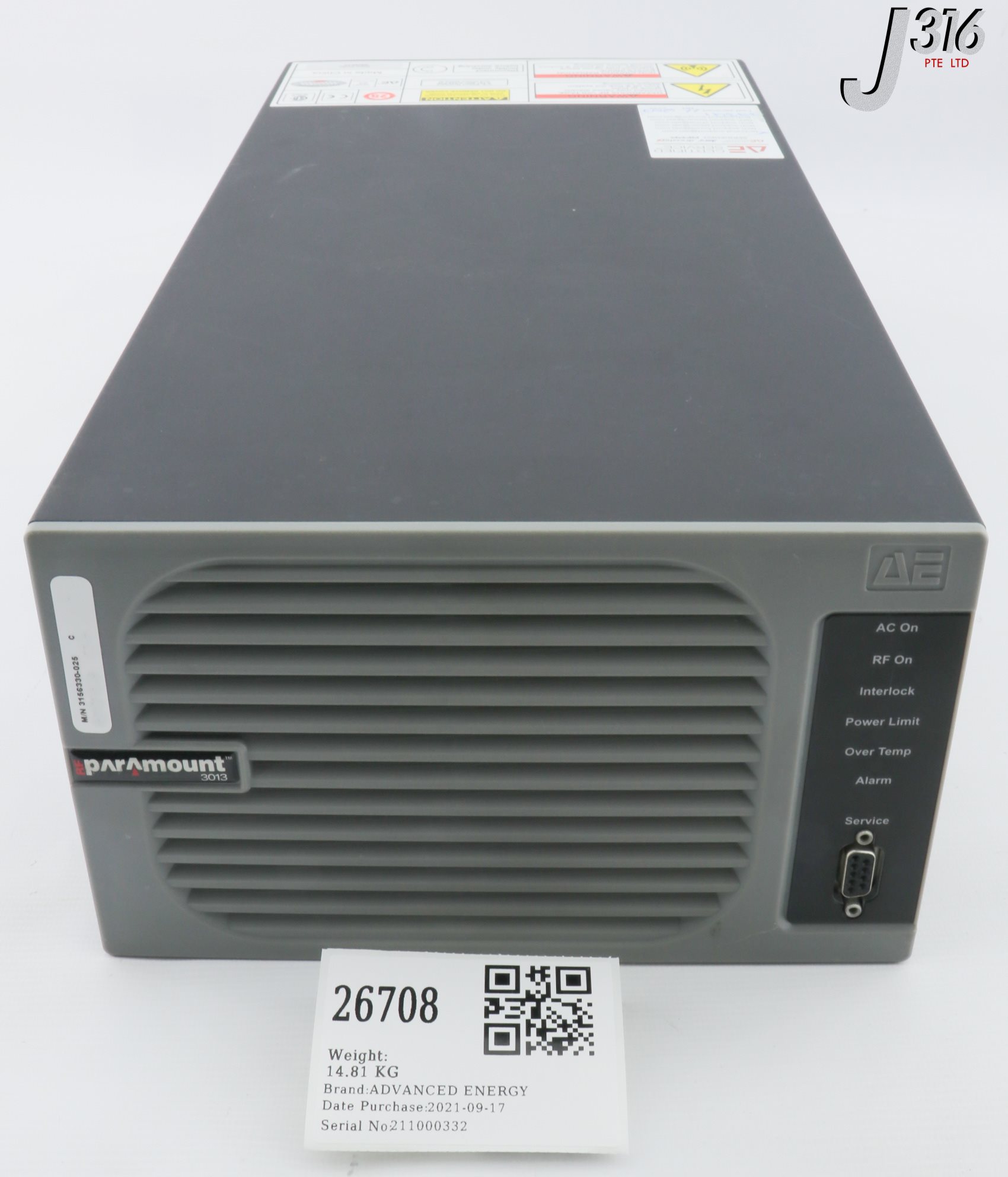 26708 ADVANCED ENERGY PARAMOUNT 3013 RF GENERATOR 3156330-025 | eBay